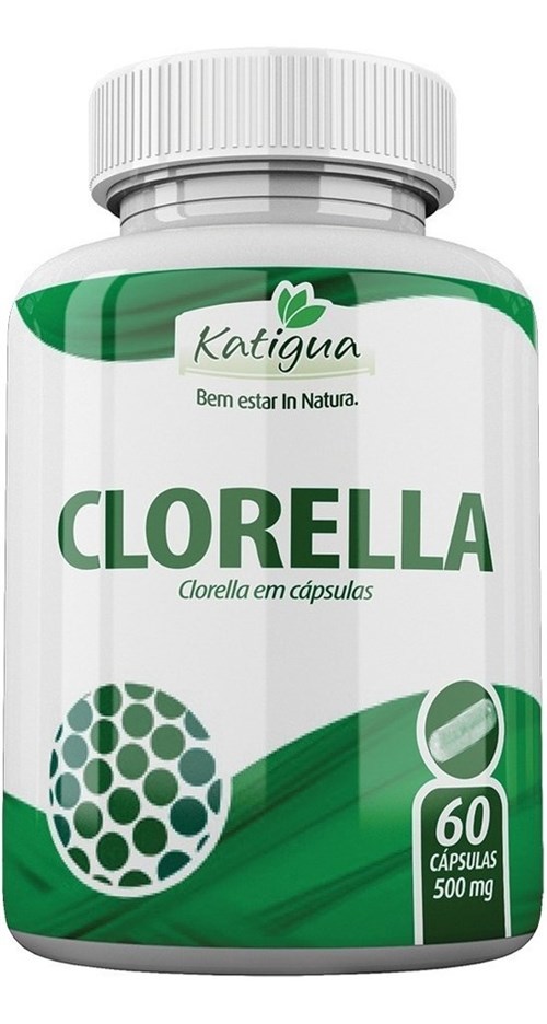 Clorela Chlorella Microalgas Katiguá 60 Cápsulas 500Mg (Natural)