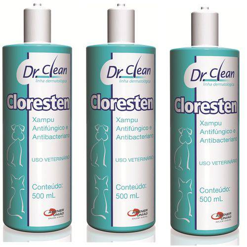 Cloresten Shampoo 500 Ml Dr. Clean Combo 3 Unidades