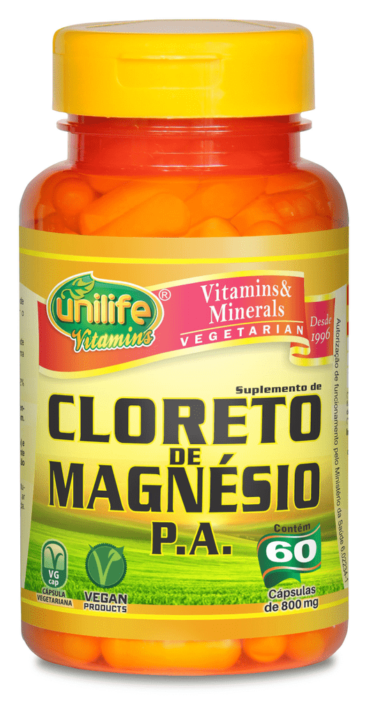 Cloreto de Magnésio P.a. Unilife 60 Cápsulas 800Mg