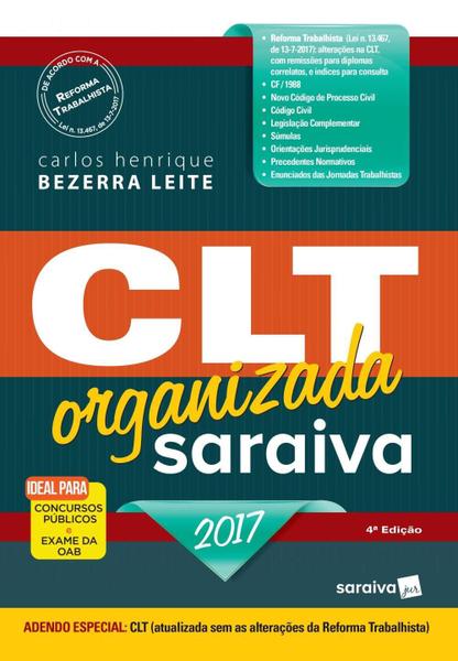 CLT Organizada - Saraiva - 4ª Ed. 2017