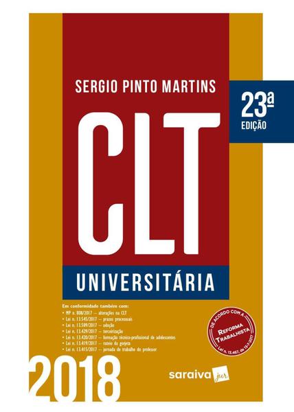 CLT Universitária - 23ª Ed. 2018 - Saraiva