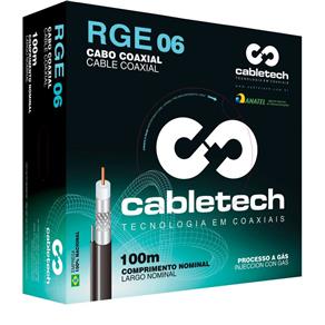 Coaxial Rge 06 60% Branco Rolo 100m Cabletech