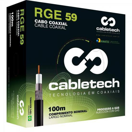 Coaxial RGE 59 67 Branco Rolo 100M Cabletech (7898414702732)