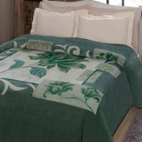 Cobertor Casal Soft Malbec Verde Estampado - Kyor Plus