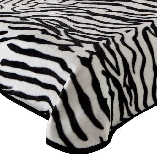 Tudo sobre 'Cobertor Casal 180x220cm 100% Poliéster Corttex Casa Zebra - Preto'