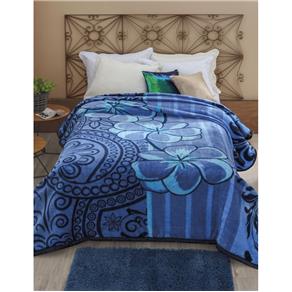 Cobertor Casal Jolitex Dyuri Nuria em Poliéster - Azul