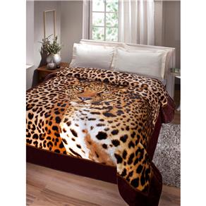 Cobertor Casal Jolitex Kyor Plus Soft Leopardo em Microfibra - Marrom