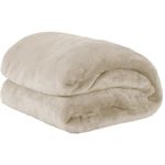 Cobertor Casal Manta de Microfibra 01 Peça (toque Aveludado) - Palha