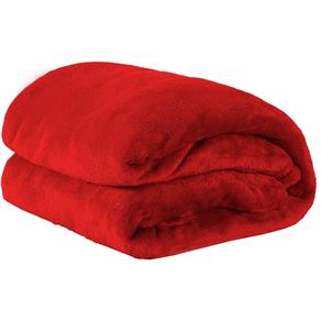 Cobertor Solteiro Manta de Microfilbra 01 Peça (Toque Aveludado) - Vermelho