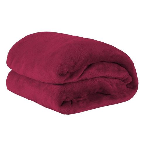 Cobertor Casal King Manta de Microfilha 01 Peça (toque Aveludado) - Cereja