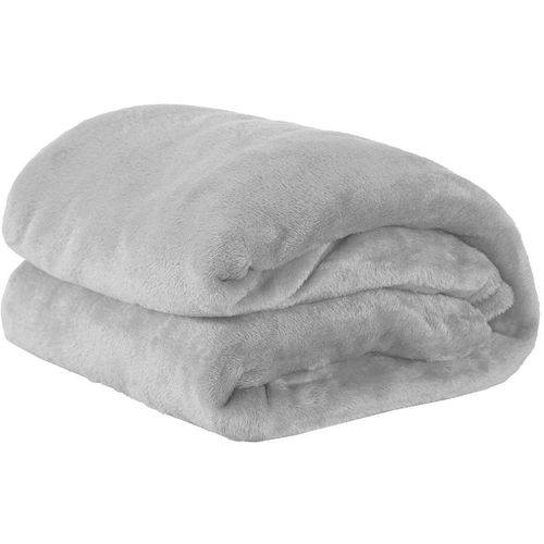 Cobertor Casal King Manta de Microfilha 01 Peça (toque Aveludado) - Gelo