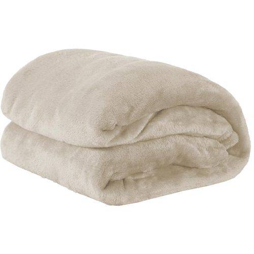 Cobertor Casal Manta de Microfilha 01 Peça (toque Aveludado) - Palha