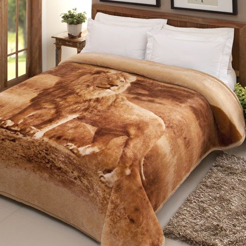 Cobertor Casal Soft Leão Estampado - Kyor Plus