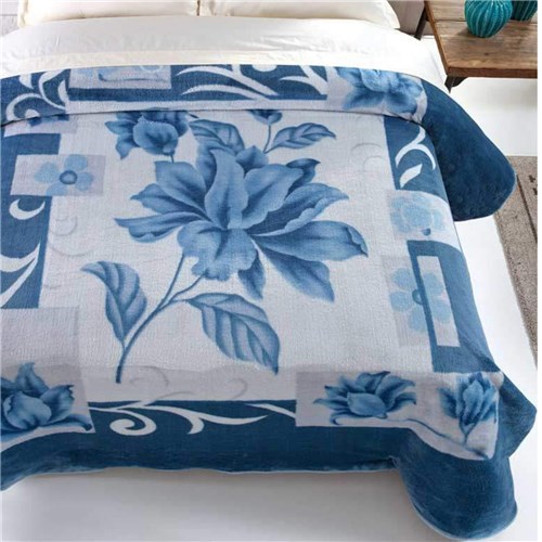 Cobertor Casal Kyor Plus Soft 1 Peça Microfibra Jolitex Azul