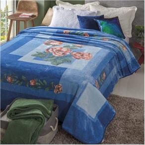 Cobertor Casal Kyor Plus Taormina 1 Peça Microfibra Jolitex Azul