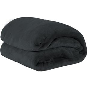 Cobertor Casal Manta de Microfibra 01 Peça (Toque Aveludado) - Preto