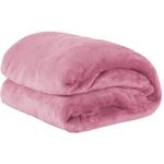 Cobertor Casal Manta de Microfibra 01 Peça (toque Aveludado) - Rosê