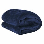 Cobertor Mantinha Casal Padrão Para Inverno Azul Marinho