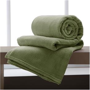 Cobertor Casal Microfibra Manta 180X220 Cm - Corttex - Verde - VERDE