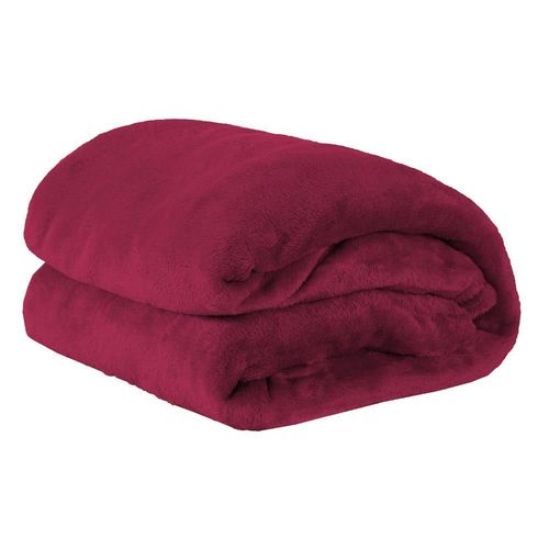 Cobertor Casal Queen Manta de Microfibra 01 Peça (toque Aveludado) - Cereja