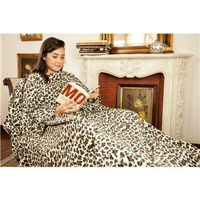 Cobertor com Mangas Solteiro Loani - Leopardo