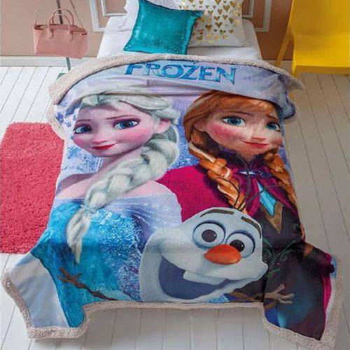 Tudo sobre 'Cobertor com Sherpa Jolitex Solteiro Digital Disney Frozen'
