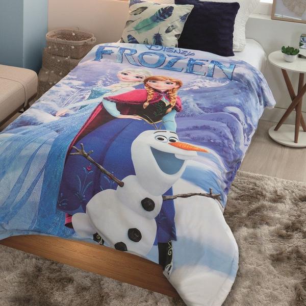 Cobertor com Sherpa Jolitex Solteiro Digital Disney Frozen