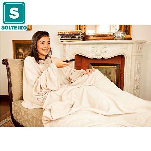 Cobertor de TV com Mangas Solteiro Bege - Loani