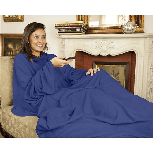 Cobertor de Tv com Mangas Solteiro - Loani - Azul