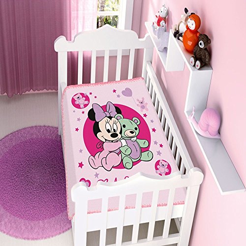 Cobertor Infantil Disney Baby Raschel Minnie Ursinho/Rosa - Jolitex