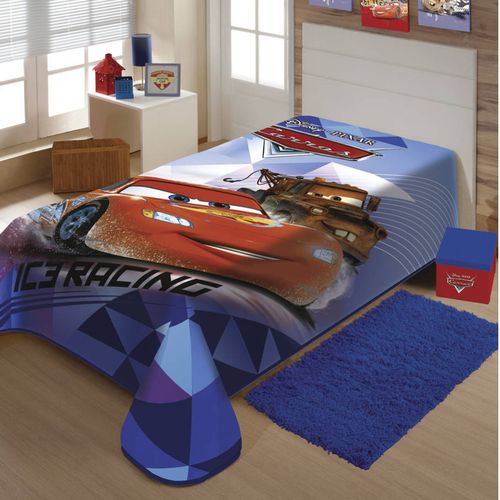 Cobertor Infantil Malha Carros Poliï¿½ster Jolitex 1,50mx2,00m Azul