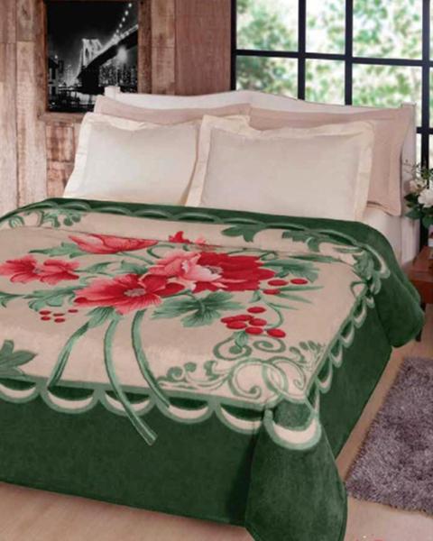 Cobertor Jolitex Casal Kyor Plus 1,80x2,20m Fiore Verde