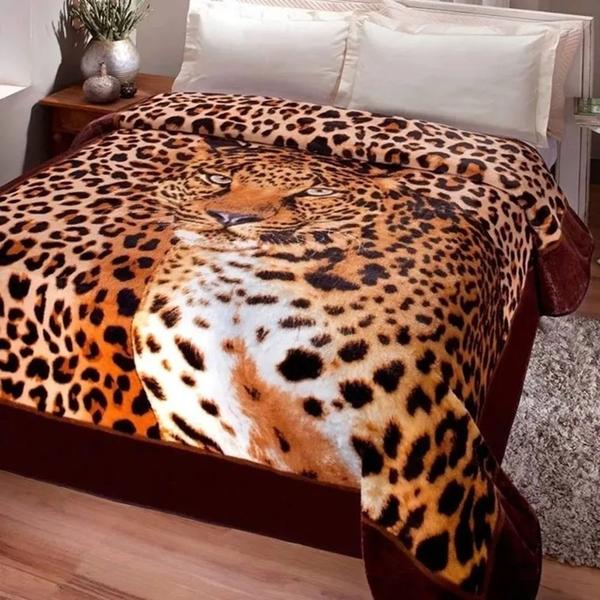 Cobertor Jolitex Ternille Kyor Plus Casal Leopardo