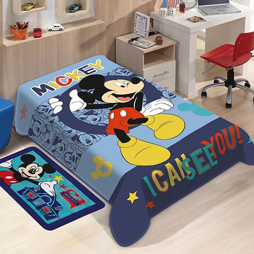 Cobertor Juvenil Disney Mickey Jolitex Ternille Azul