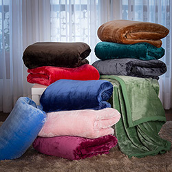 Cobertor King Flannel Colors com Borda em Percal - Casa & Conforto