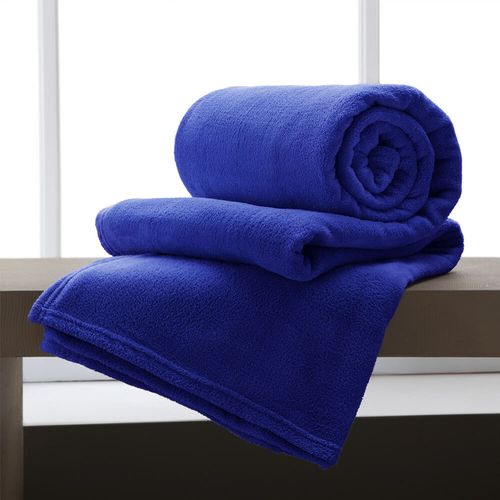 Cobertor / Manta de Microfibra Solteiro 210 G/m² - Andreza Azul Marinho
