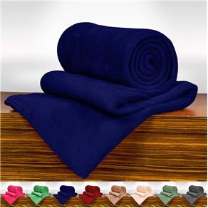 Cobertor / Manta de Microfibra Solteiro - Andreza Azul Marinho