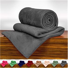 Cobertor / Manta de Microfibra Solteiro - Andreza Chumbo