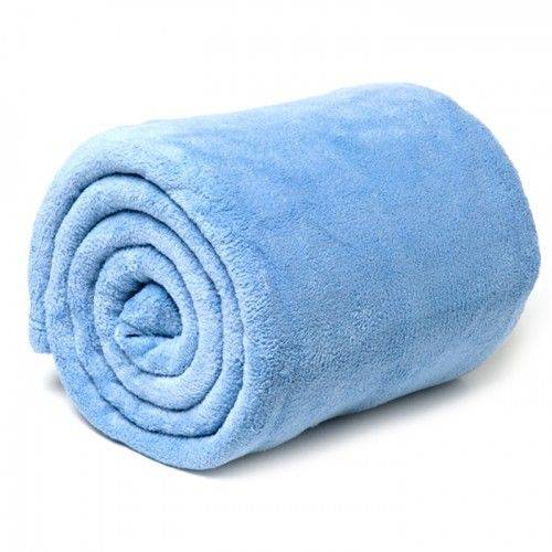 Cobertor Manta Microfibra Solteiro Azul Claro 140 X 220 Cm