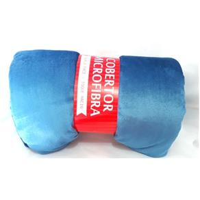 Cobertor Manta Microfibra Casal Queen Azul - LE