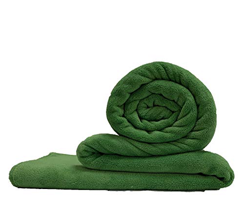 Cobertor Manta SOLTEIRO em Microfibra Antialérgica Verde com 200g/m² 1,50 X 2,20 M – MRC Enxoval
