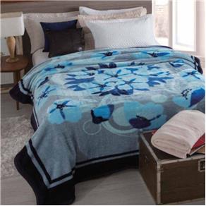 Cobertor Microfibra Casal Dyuri Cinta Katmandu Azul Jolitex - Azul Marinho
