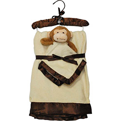 Tudo sobre 'Cobertor para Bebê Super Soft Bichinhos Macaco Bege - DeMinas'