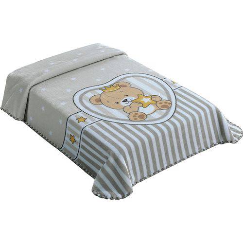 Cobertor para Berço Colibri Le Petit - Tecido Raschel - 80 X 110 Cm - Superstar Cinza