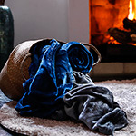 Cobertor Queen Flannel 3D Geométrico Azul - Casa & Conforto