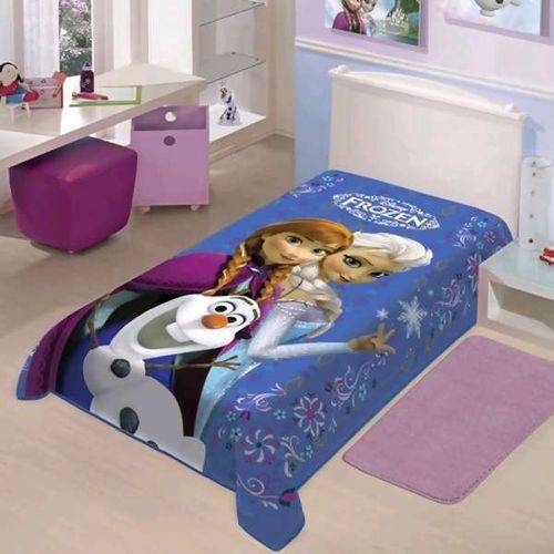 Cobertor Raschel Poliester Jolitex Disney Frozen Infantil 150x200cm Azul