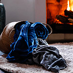 Cobertor Solteiro Flannel 3D Geométrico Azul - Casa & Conforto