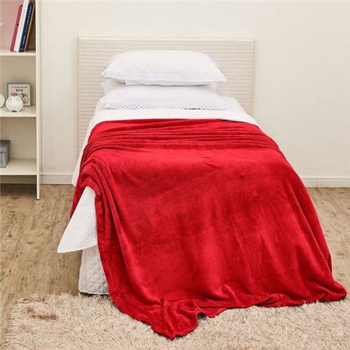 Cobertor Solteiro Flannel Microfibra Yaris Vermelho Vermelho