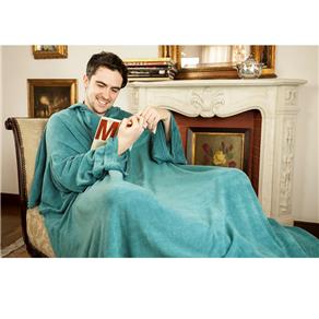 Cobertor Solteiro Loani com Mangas em Poliéster - 1 Peça - Verde