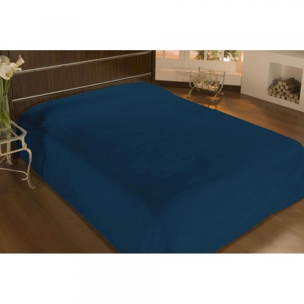 Cobertor Casal Microfibra Liso 2,20x1,80m Azul Marinho - Camesa